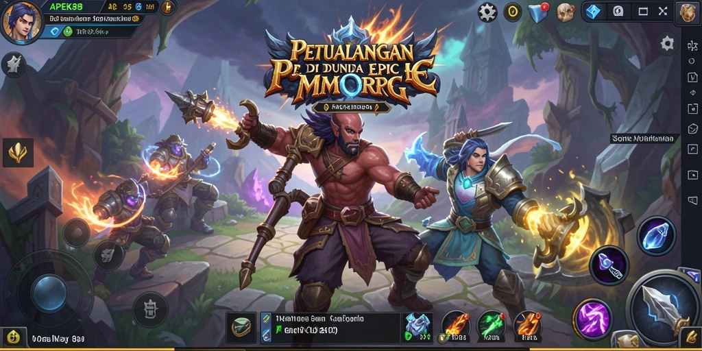 Screenshot gameplay APEK88 yang menunjukkan aksi pertempuran epik.