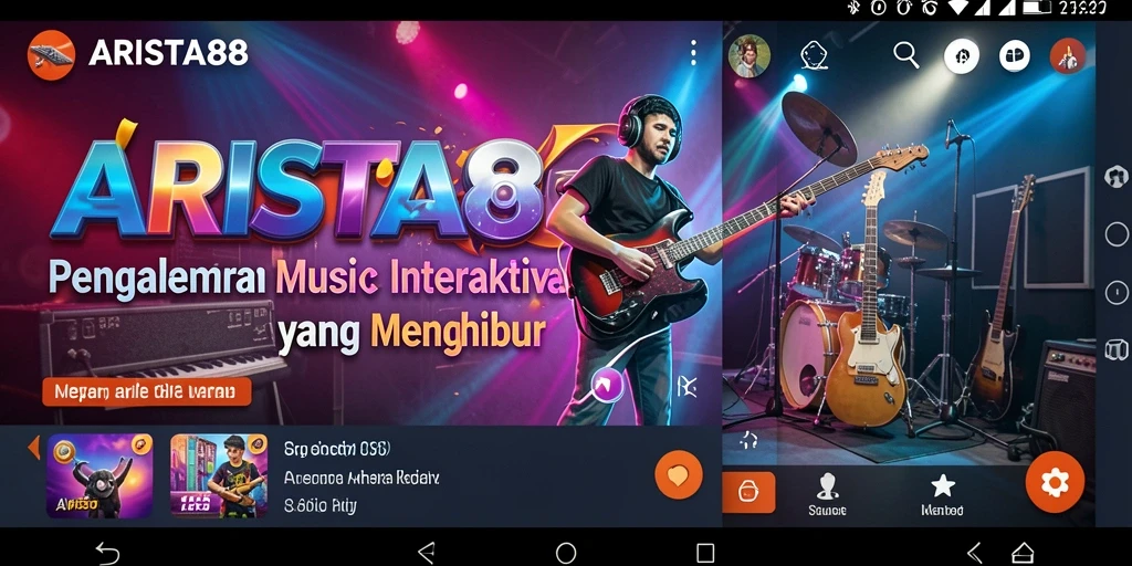 Screenshot ARISTA88 menampilkan gameplay seru dengan lagu-lagu favorit.