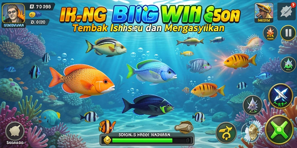 Tampilan gameplay seru dari BIGWIN dengan aksi tembak ikan.