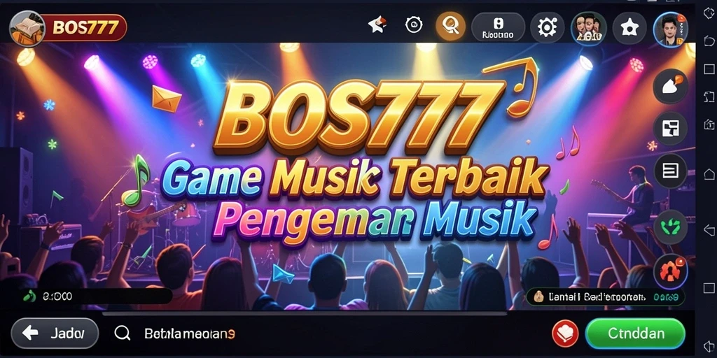 Tampilan gameplay BOS777 yang penuh warna dengan musik menggugah semangat.