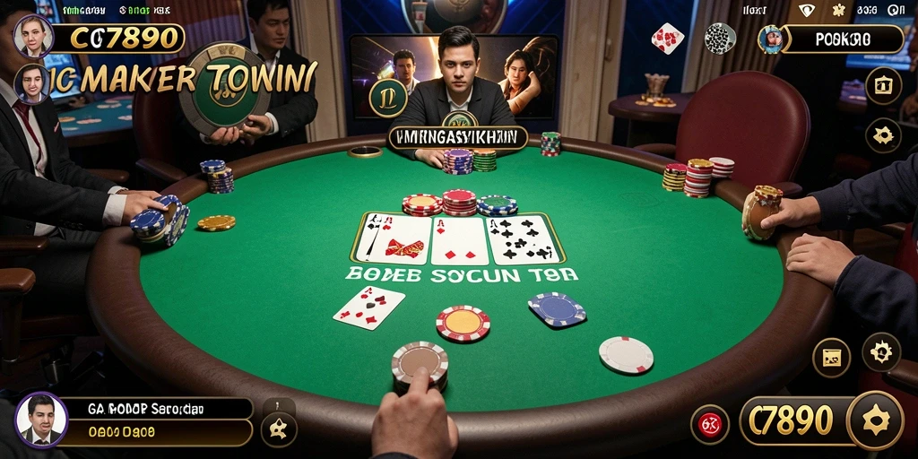 Tampilan utama C7890 dengan gameplay Poker yang mendebarkan.