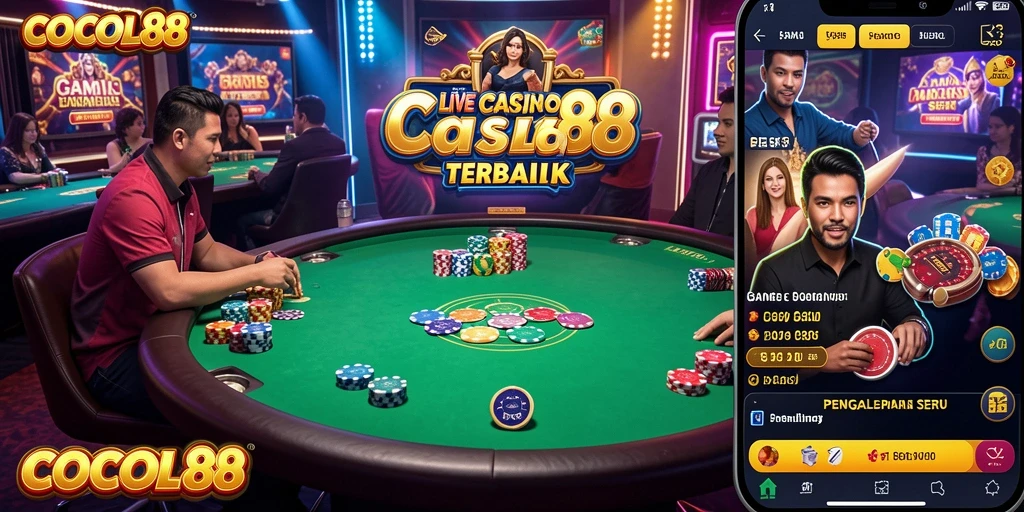 Screenshot gameplay menarik dari COCOL88 yang menampilkan dealer langsung.