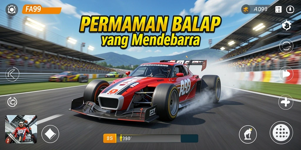 Gameplay menarik FA99 dengan aksi balap yang penuh adrenalin.
