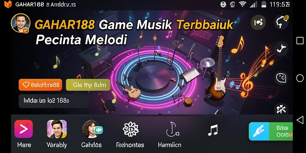 Tampilan gameplay seru GAHAR188 dengan musik interaktif.