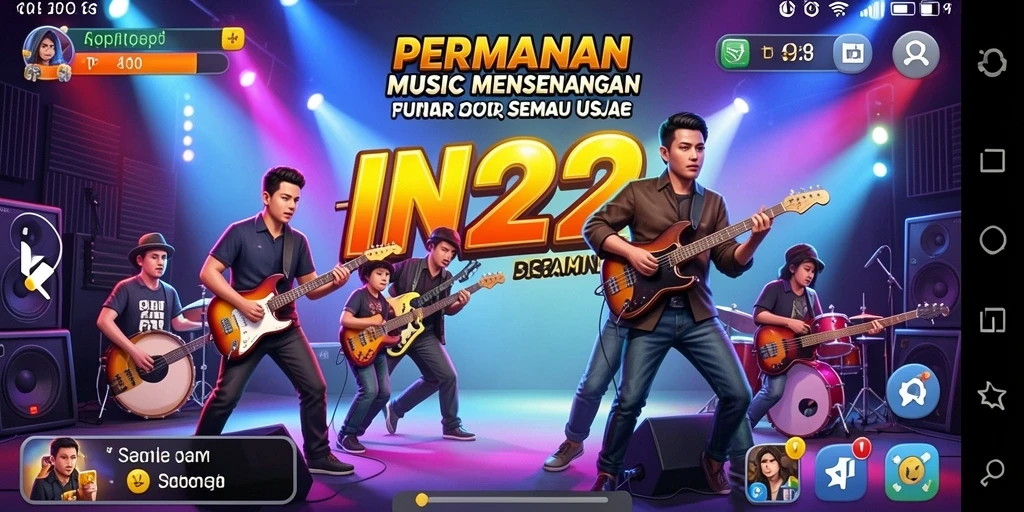 Tampilan gameplay IN22 yang penuh warna dan interaktif.