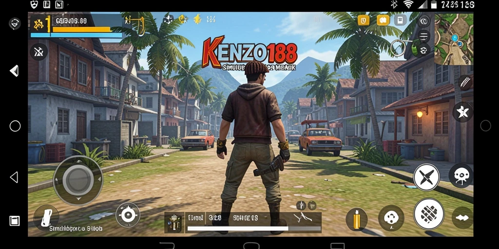 Screenshot gameplay KENZO188 yang menunjukkan interaksi karakter dalam simulasi kehidupan.