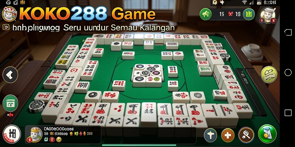 Screenshot KOKO288 menampilkan gameplay seru Mahjong dengan grafis menarik.