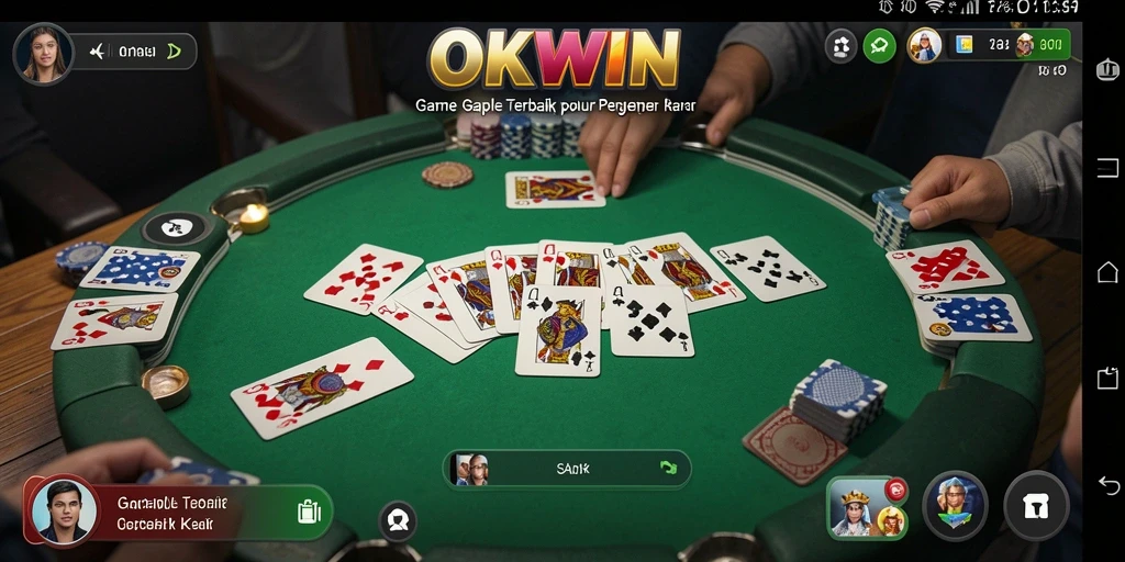 Screenshot OKWIN menampilkan suasana seru bermain Gaple.