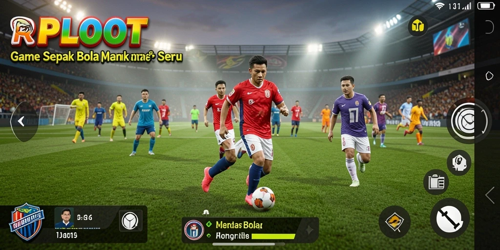 Screenshot gameplay RPLOOT yang menampilkan aksi seru dalam sepak bola.